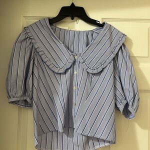 Boutique Striped Blue Women's Top